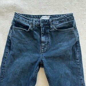 TOPSHOP Straight Leg Dark Denim Jeans